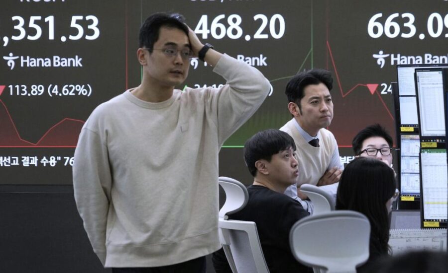 The Latest: Markets sink as Trump’s tariffs roil global trading system