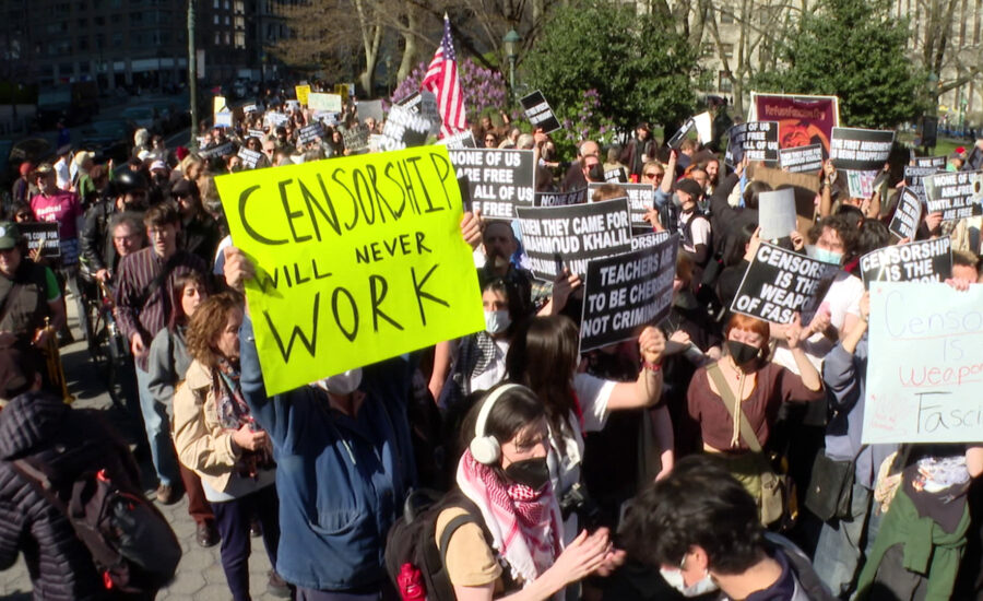 Protests in New York over Trump’s policies targeting universities