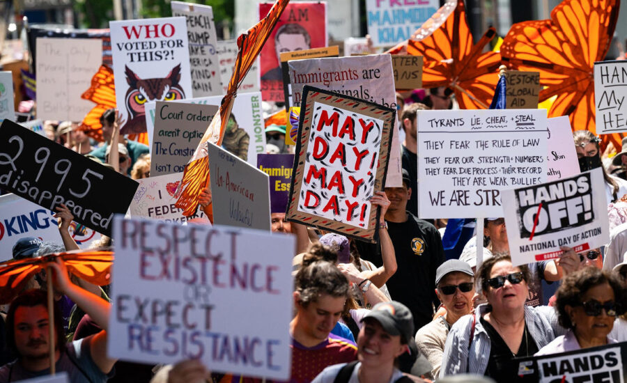 ‘We won’t back down’: Resistance against Trump continues with hundreds of May Day protests