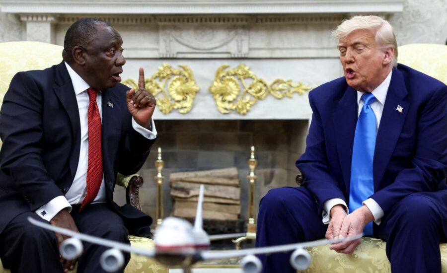 Trump ambushes South African president at White House meeting