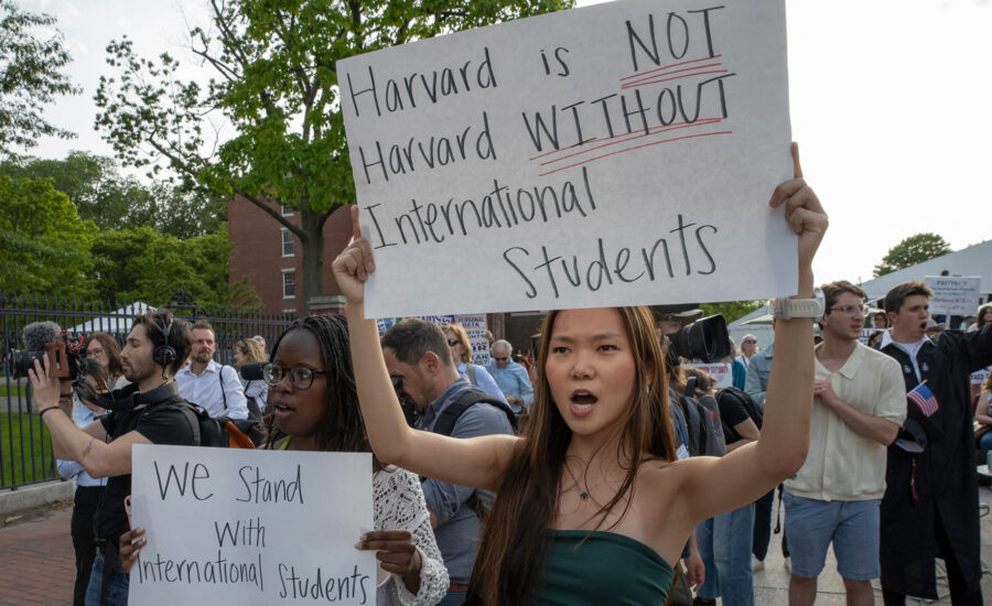Harvard students protest Trump’s university crackdown