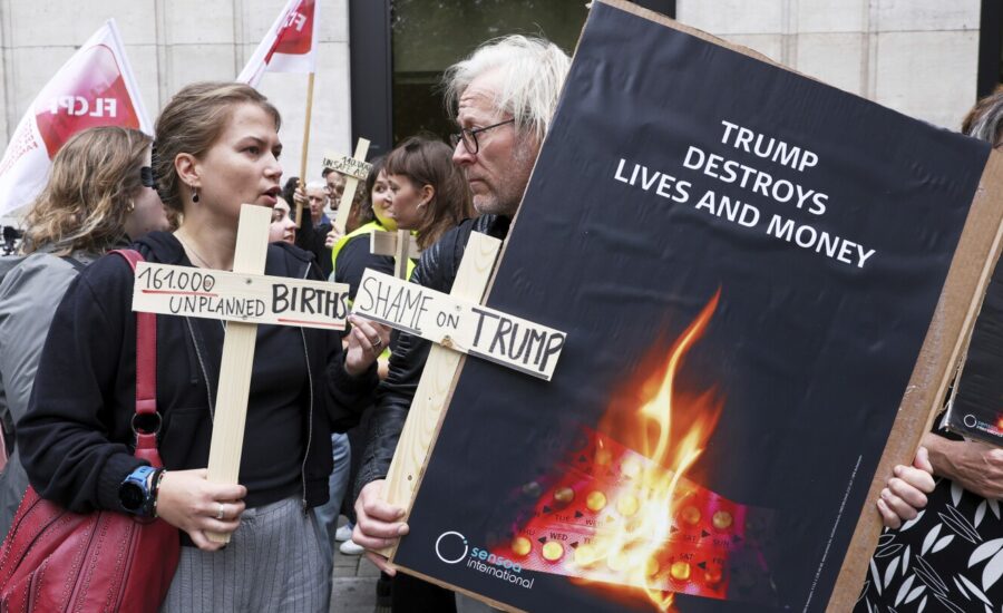 Women’s rights activists rally in Belgium fearing US plans for birth control supplies