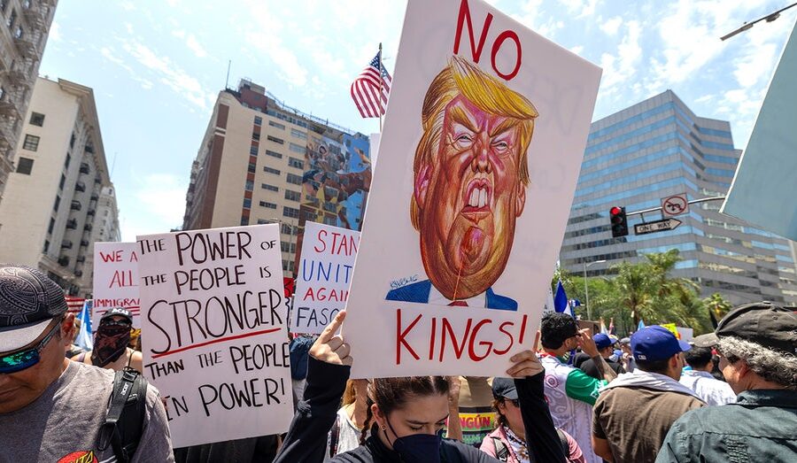 Trump reacts to ‘No Kings’ protests by saying ‘I’m not a king, I work my ass off’