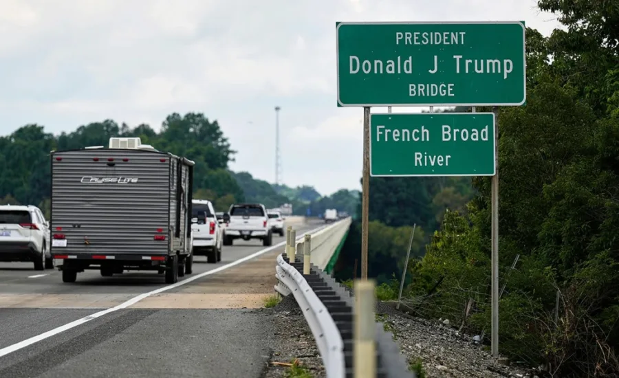 Trump gets an airport and a bridge named after him on the same day, extending pattern