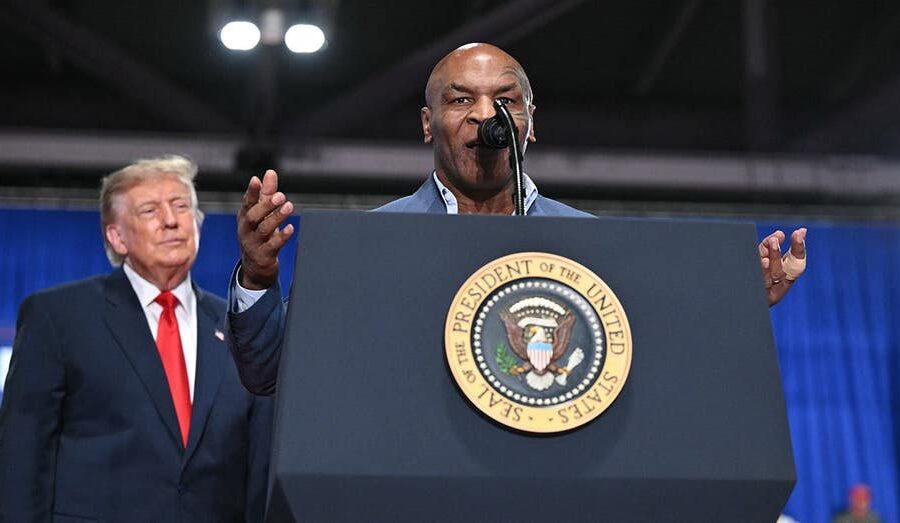 Trump brings Mike Tyson on stage at Syracuse rally, jokes that he is Bruce Blakeman’s personal security